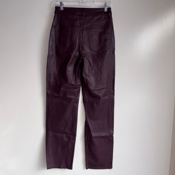 EXPRESS Modern Straight Super High Rise Faux Leather Pants Size 4 - Picture 5 of 14